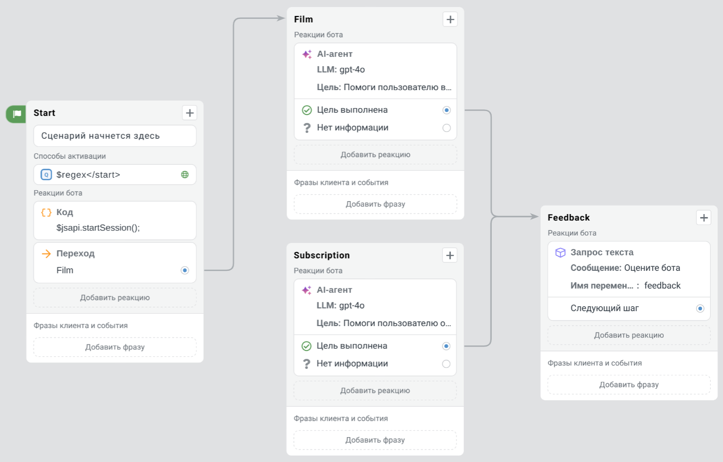 Пример с двумя AI-агентами