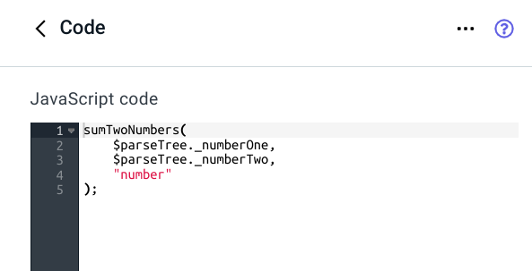 You can only work with regular functions using the Code block